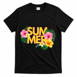 Summer Tropical Floral T-Shirt - Black