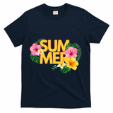 Summer Tropical Floral T-Shirt - Navy