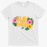 Summer Tropical Floral T-Shirt - White