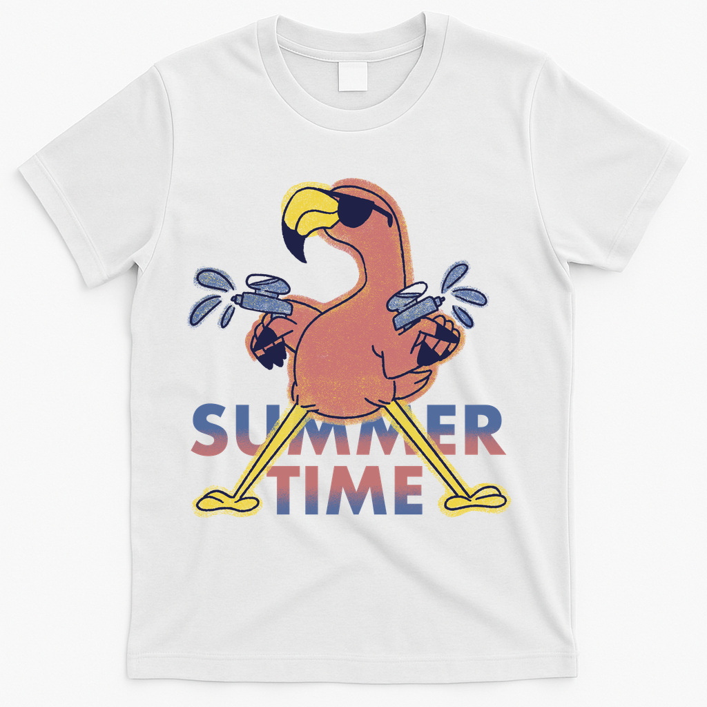 Summer Time Flamingo T-Shirt - White