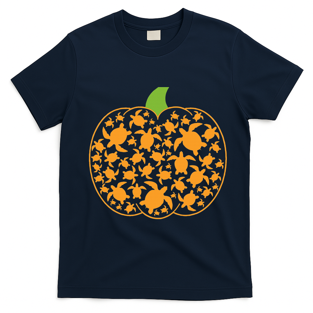 Sea Turtle Halloween Costume Spooky Ocean Theme T-Shirt - Navy Blue