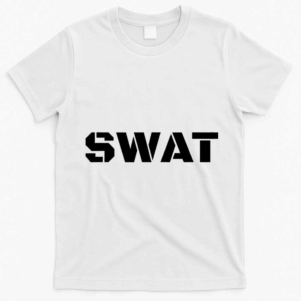 SWAT Team Halloween Costume Tactical Uniform Idea T-Shirt - White
