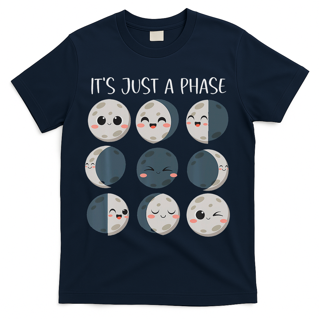Science Teacher Moon Phases Scientist Back To School T-Shirt - Navy