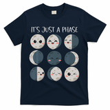 Science Teacher Moon Phases Scientist Back To School T-Shirt - Navy