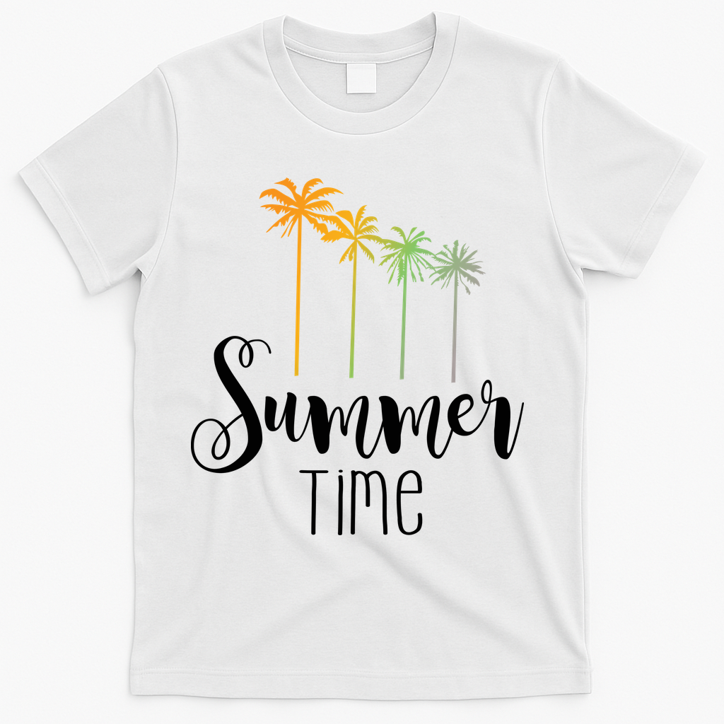 Summer Time Palm Tree T-Shirt - White