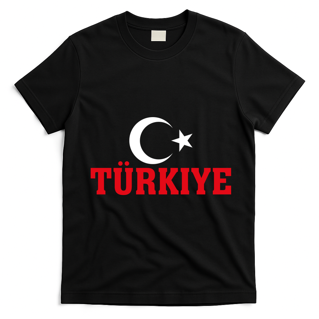 Stylish Türkiye Proud Turkey Enthusiasts T-Shirt - Black