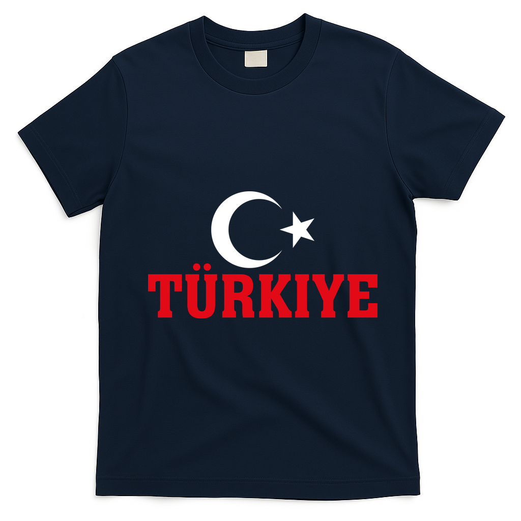 Stylish Türkiye Proud Turkey Enthusiasts T-Shirt - Navy Blue