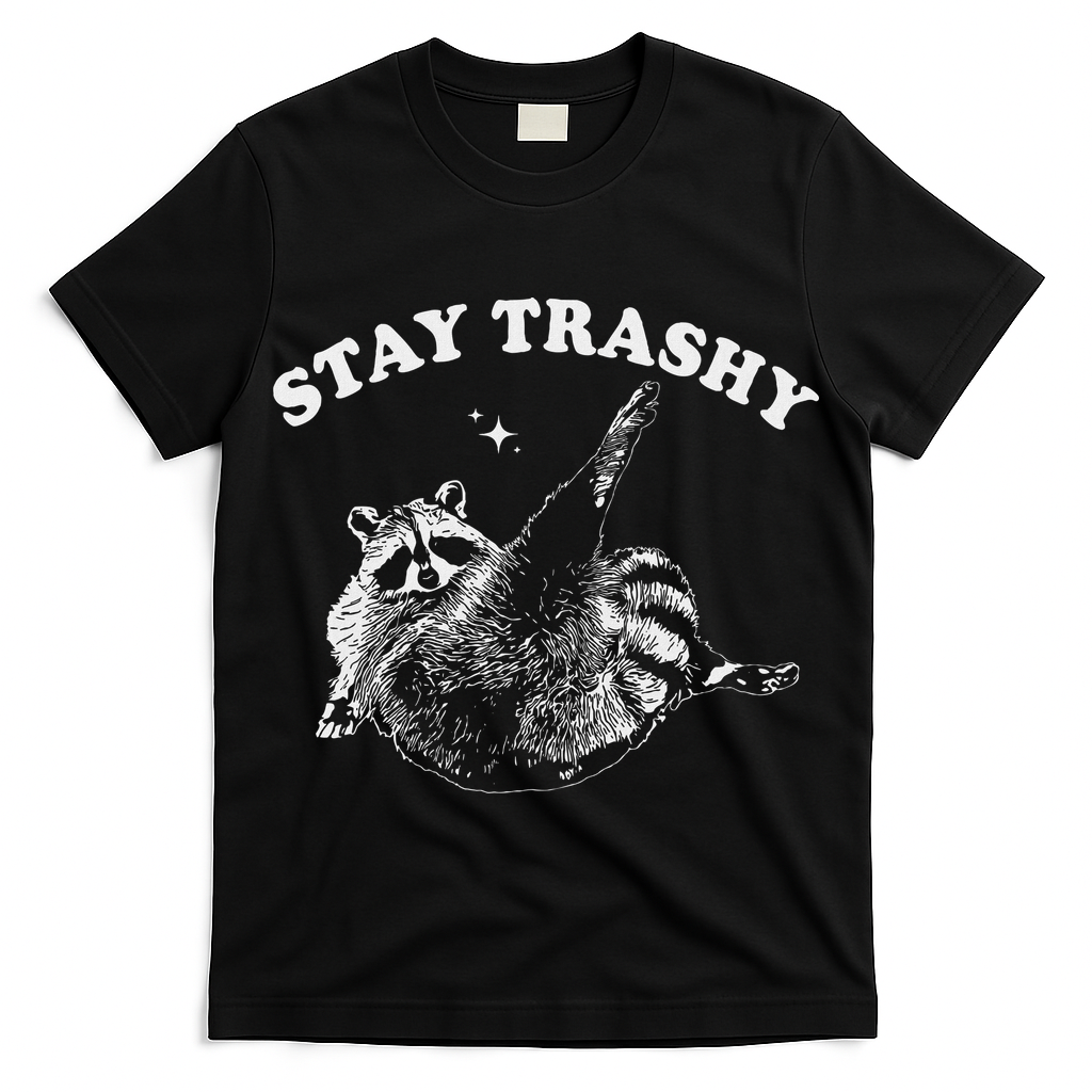 Stay Trashy Raccoon Funny Urban Design T-Shirt