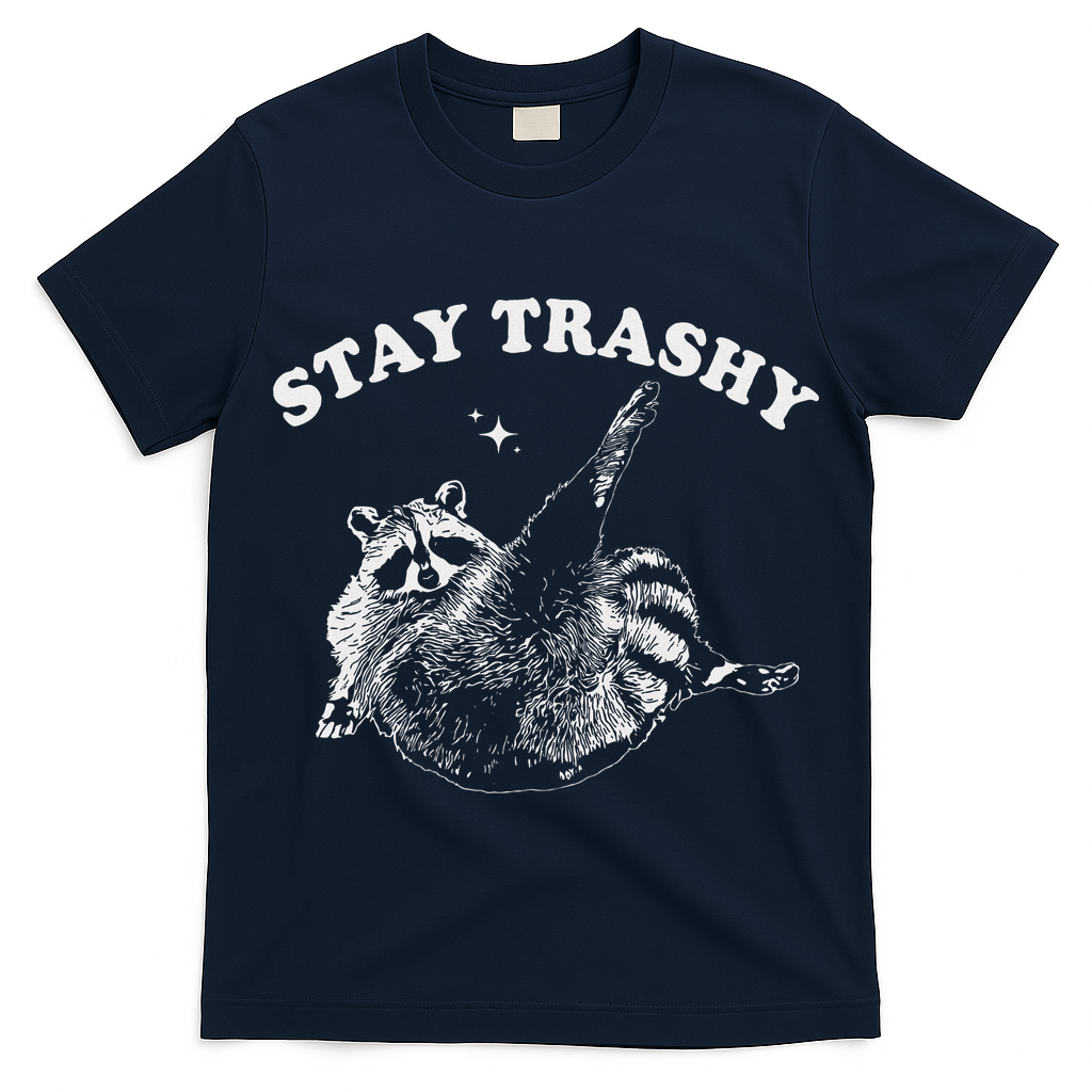 Stay Trashy Raccoon Funny Urban Design T-Shirt