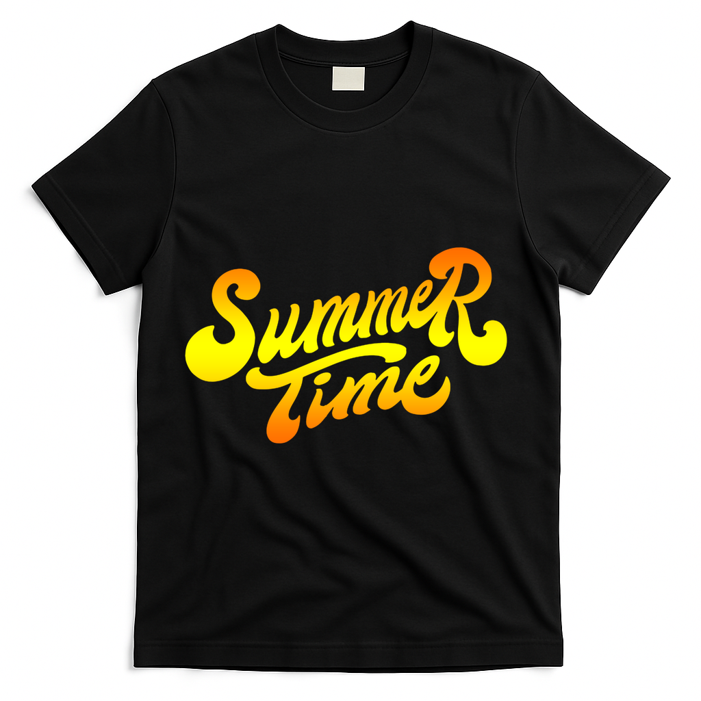 Summer Time Retro T-Shirt - Black