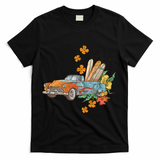 Surfing Tropical Summer Retro Truck T-Shirt - Black