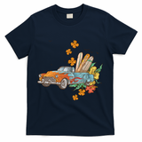 Surfing Tropical Summer Retro Truck T-Shirt - Navy