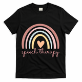 Speech Therapy Speech Language Pathologist Slp Boho Rainbow Gift T-Shirt - Black