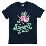 Summer Time Strawberry Retro Beach T-Shirt - Navy