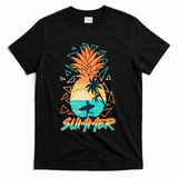 Summer Time Sufer Pineapple T-Shirt - Black