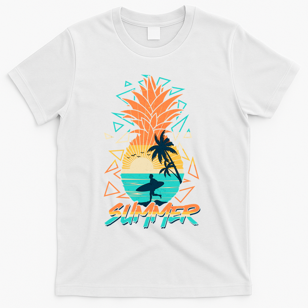 Summer Time Sufer Pineapple T-Shirt - White
