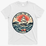 Spilling The Tea Since 1773 Vintage Emblem T-Shirt - White