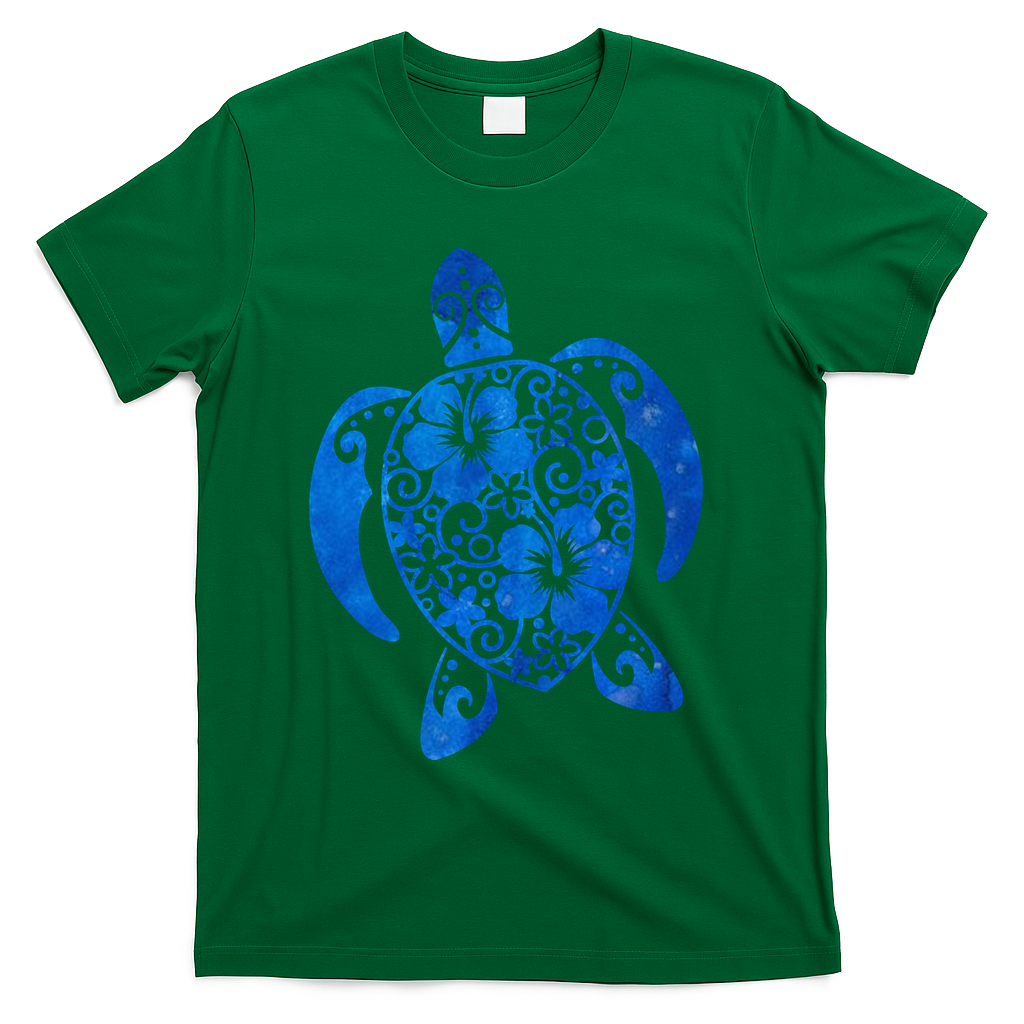Summer Tropical Turtle T-Shirt - Green