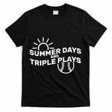 Summer Days And Triple Plays T-Shirt - Black
