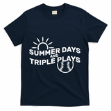 Summer Days And Triple Plays T-Shirt - Navy