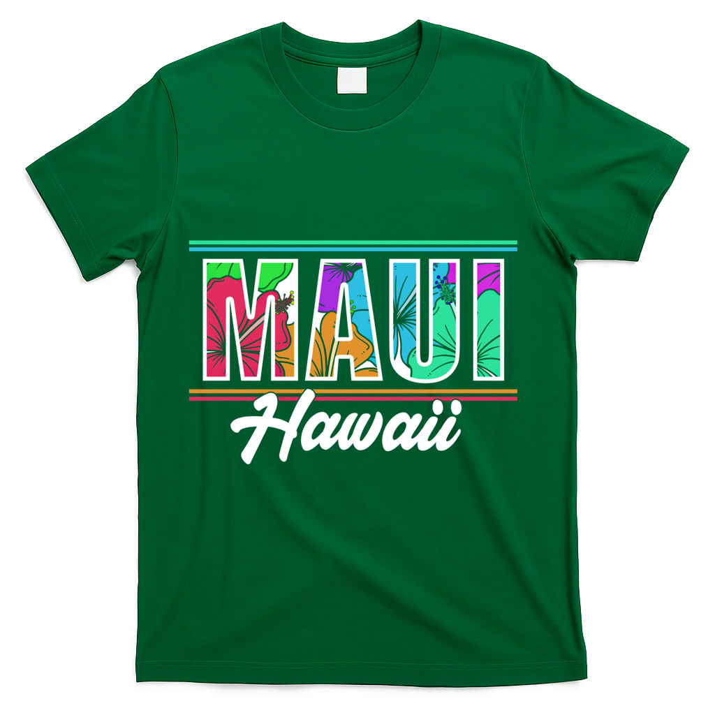 Summer Vacation Beach Maui Hawaii Gift T-Shirt - Green