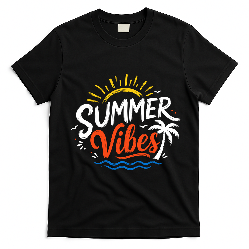 Summer Vibes Beach Lovers And Sun Seekers T-Shirt - Black