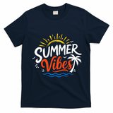 Summer Vibes Beach Lovers And Sun Seekers T-Shirt - Navy Blue