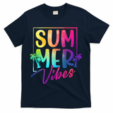 Summer Vibes Beach Sunset T-Shirt - Navy