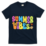Summer Vibes Beach Life Vacation T-Shirt - Navy