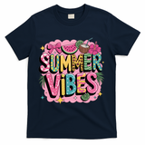 Summer Vibes Couqette Bow Melon T-Shirt - Navy