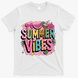 Summer Vibes Couqette Bow Melon T-Shirt - White