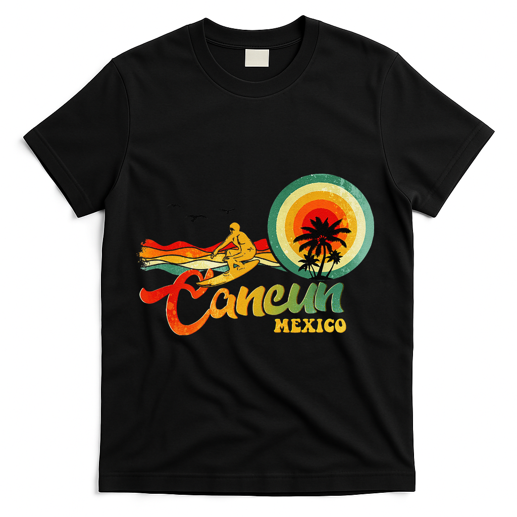 Summer Vacation Cancun Mexico Beach T-Shirt - Black