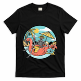 Summer Vibes Chill Vibes Only Hippie Skeleton T-Shirt - Black