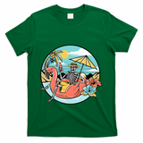 Summer Vibes Chill Vibes Only Hippie Skeleton T-Shirt - Green