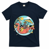 Summer Vibes Chill Vibes Only Hippie Skeleton T-Shirt - Navy