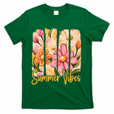Summer Vibes Floral Beach Life T-Shirt - Green