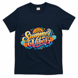 Summer Vibes Family Beach Summer Holiday T-Shirt - Navy