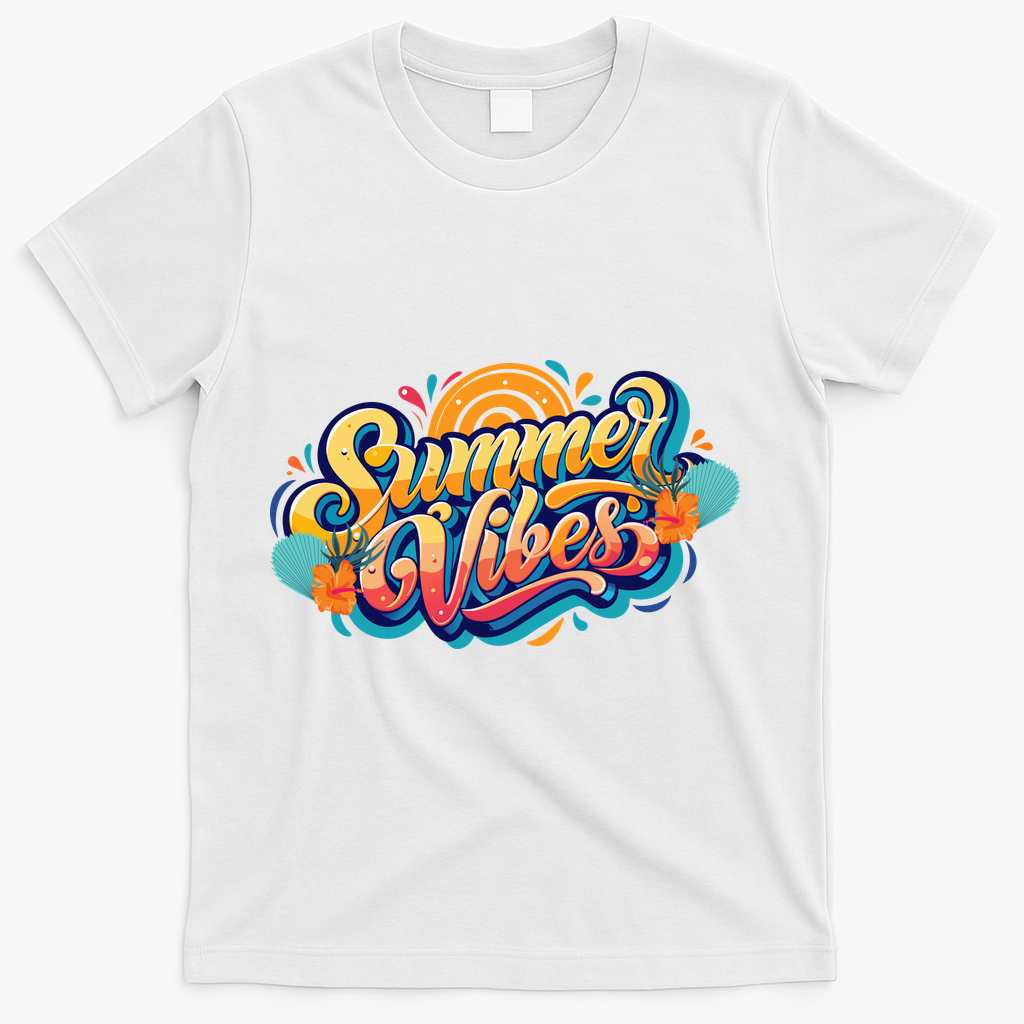 Summer Vibes Family Beach Summer Holiday T-Shirt - White