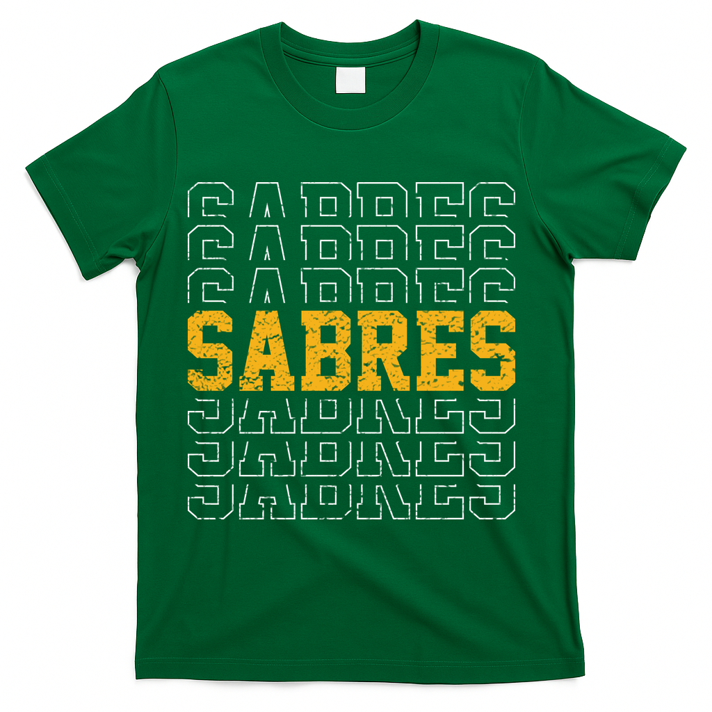 Sabres Vintage Gift Sports Fan T-Shirt - Green