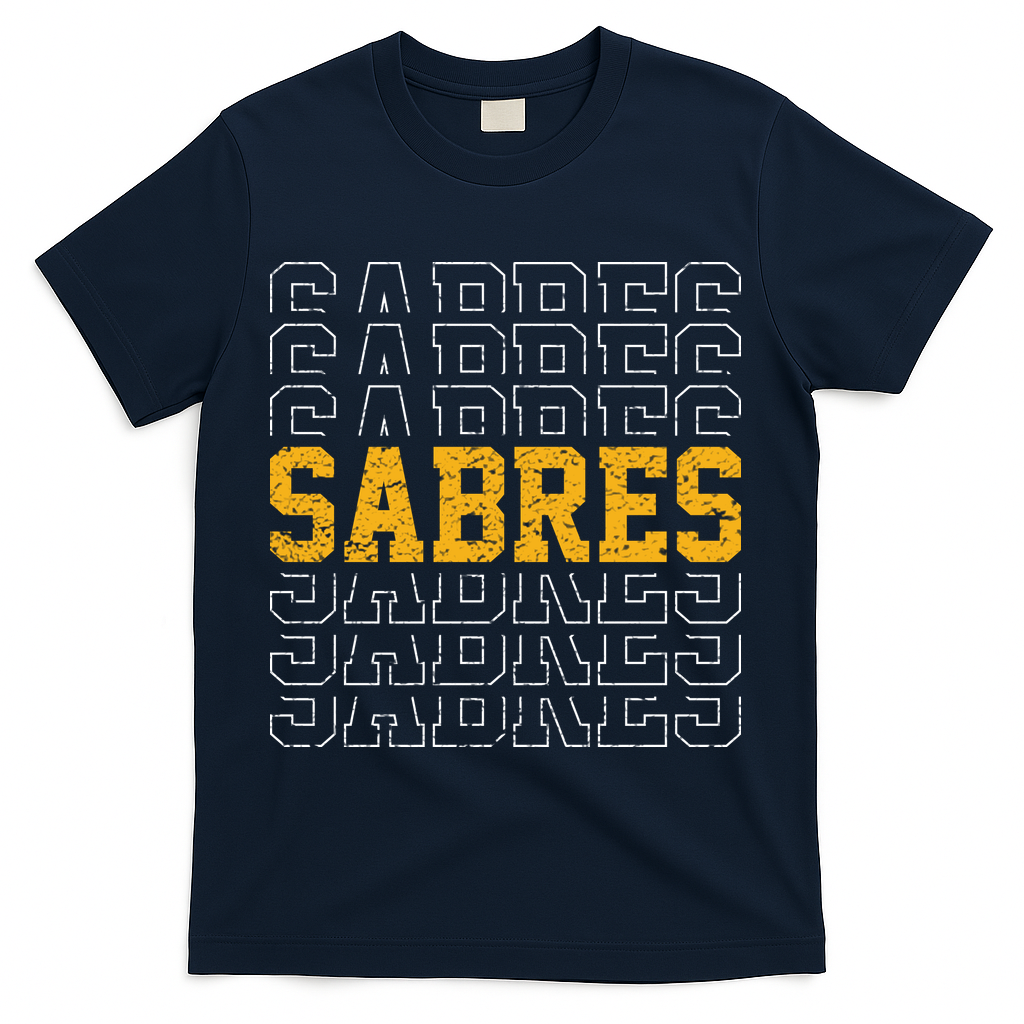 Sabres Vintage Gift Sports Fan T-Shirt - Navy