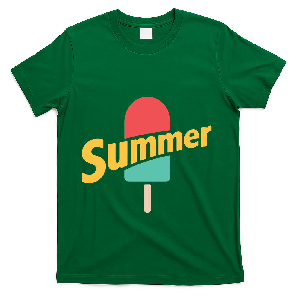 Summer Vacation Ice Cream Popsicle T-Shirt - Green