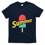 Summer Vacation Ice Cream Popsicle T-Shirt - Navy