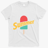 Summer Vacation Ice Cream Popsicle T-Shirt - White