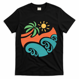 Summer Vacation Ocean Waves T-Shirt - Black