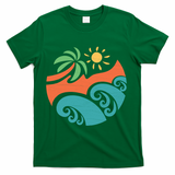 Summer Vacation Ocean Waves T-Shirt - Green