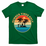 Summer Vibes Only Retro Beach Sunset T-Shirt - Green