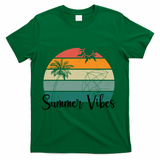 Summer Vibes Palm Trees Retro Sunset T-Shirt - Green