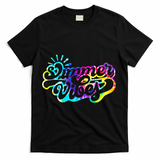 Summer Vibes Retro Colorful Trippy Style T-Shirt - Black
