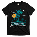 Summer Vacation Retro Sunset California Santa Barbara T-Shirt - Black