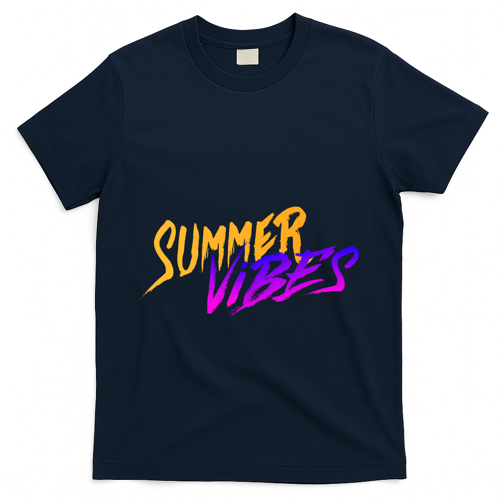Summer Vibes Retro T-Shirt - Navy